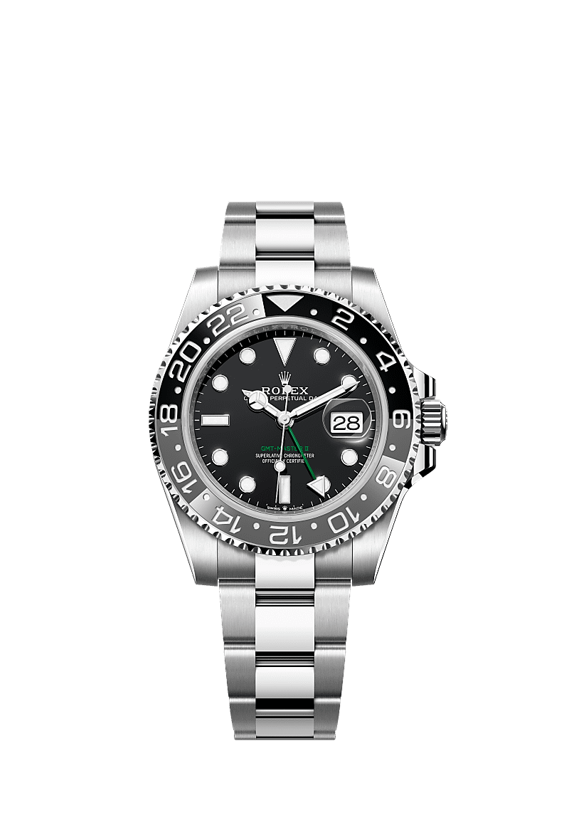 GMT-Master II, Oyster, 40 mm, Edelstahl Oystersteel, Zifferblatt : Schwarz, Rolex