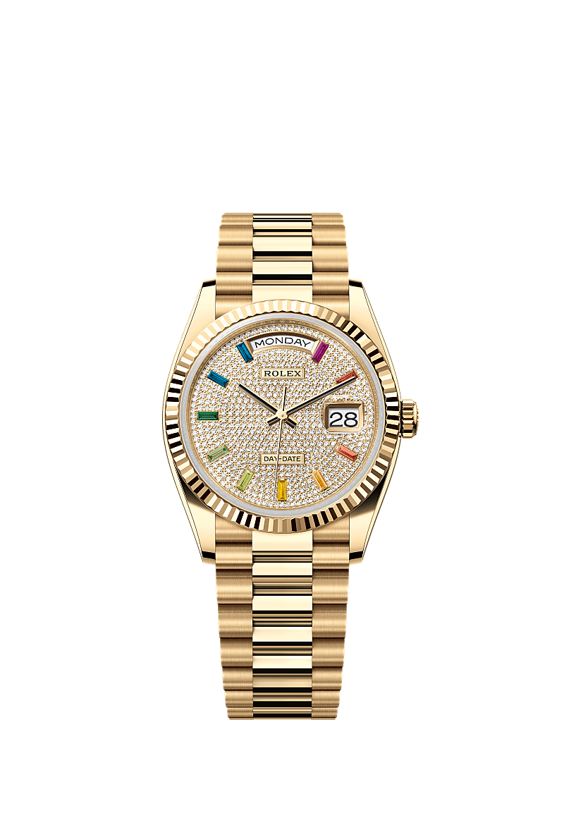 Day-Date 36, Oyster, 36 mm, yellow gold, Dial : Diamond-paved, Rolex