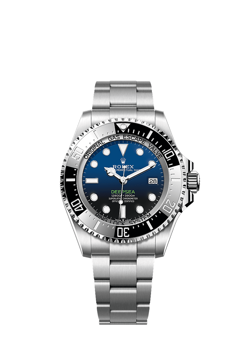 Rolex Deepsea, Oyster, 44 mm, aço Oystersteel, Mostrador : D-blue, Rolex