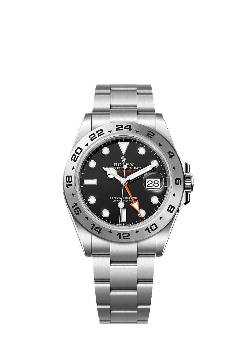 Explorer II, Oyster, 42 мм, сталь Oystersteel, Циферблат : Черный, Rolex