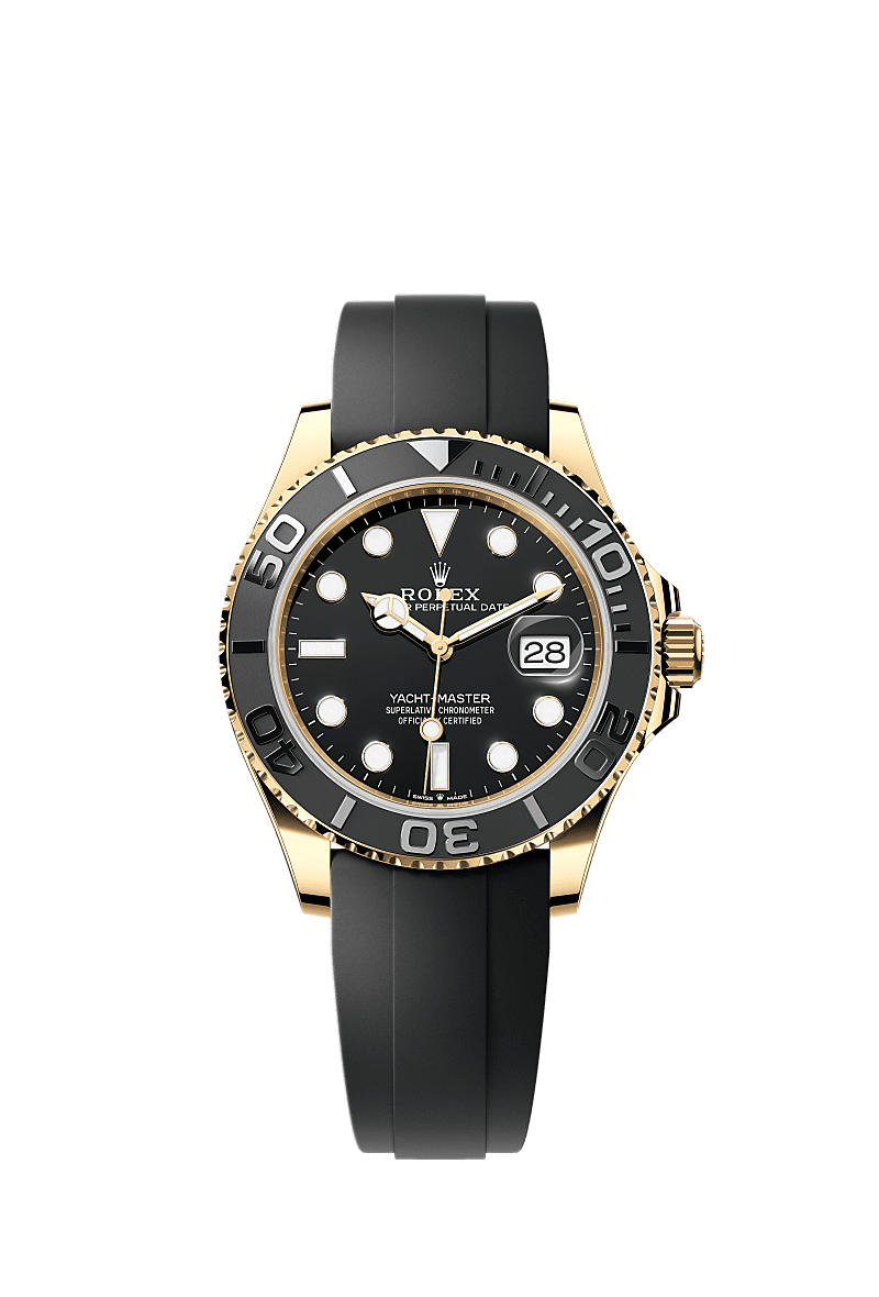 ヨットマスター 42, オイスター、42 mm、イエローゴールド, ダイアル : ブラック, Rolex