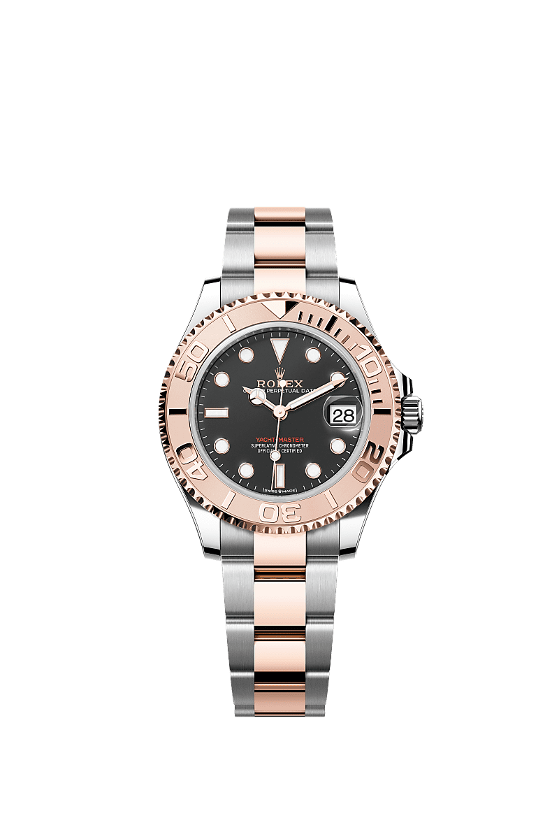 Yacht-Master 37, Oyster, 37 mm, acier Oystersteel et or Everose, Cadran : Noir intense, Rolex