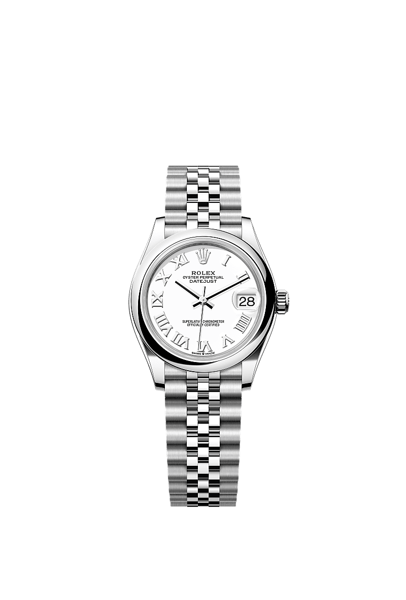 Datejust 31, Oyster, 31 mm, Oystersteel, Wijzerplaat : Wit, Rolex