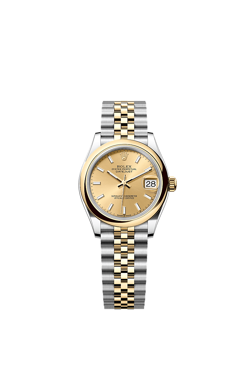 Datejust 31, اویستر، ۳۱ میلیمتری، اویستراستیل و طلای زرد, صفحه‌ : بهرنگ شامپاین, Rolex