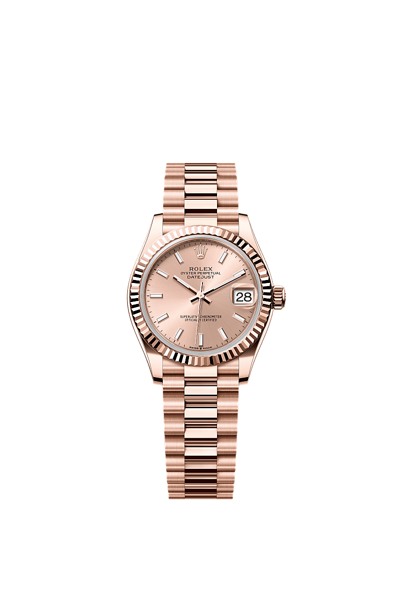 Datejust 31, Oyster, 31 мм, золото Everose, Циферблат : Цвета rosé, Rolex