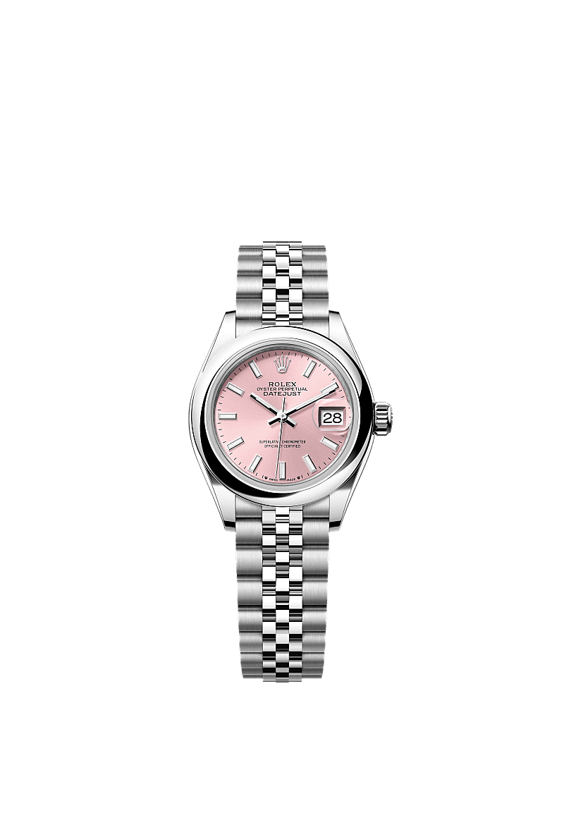Lady-Datejust, Oyster, 28 mm, Oystersteel, Dial : Pink, Rolex
