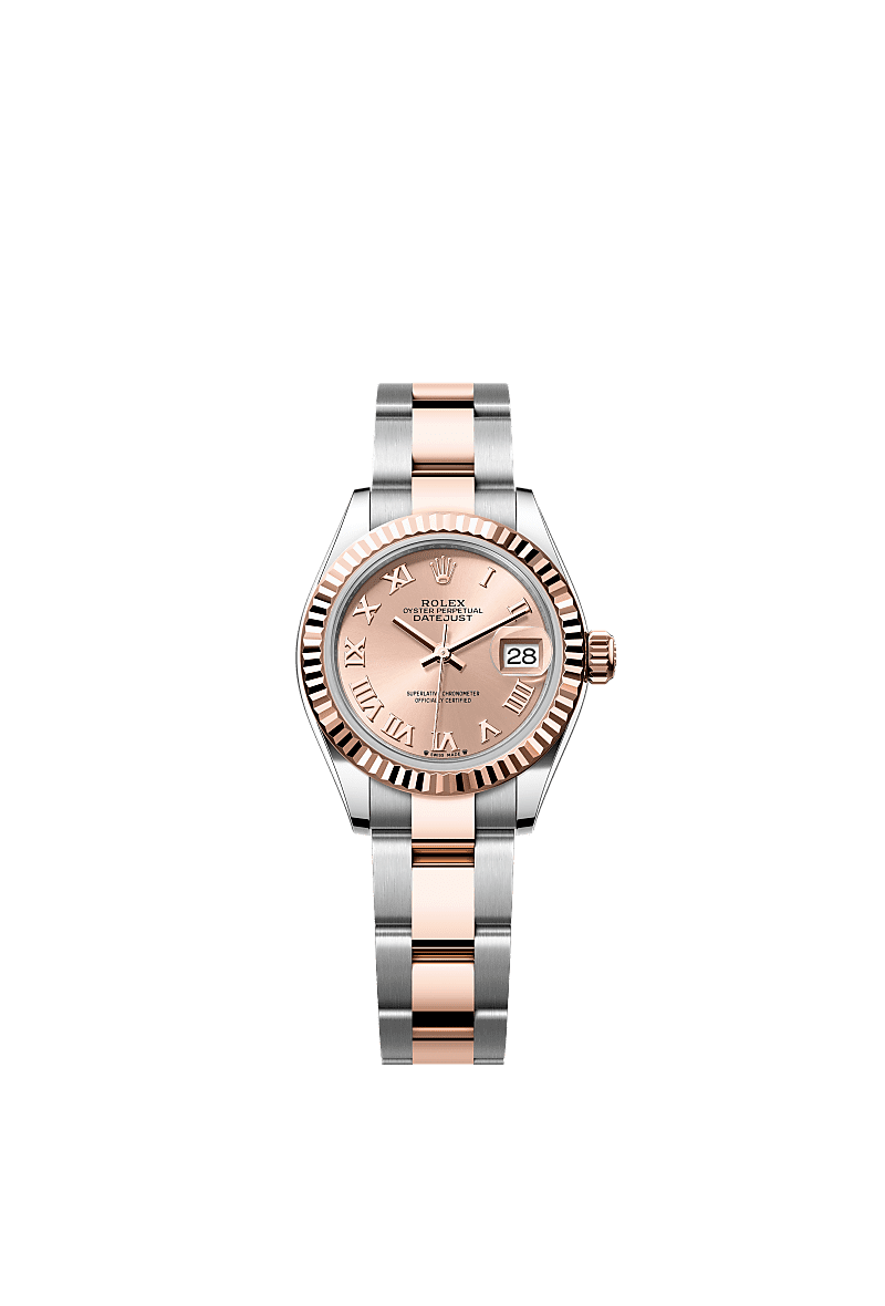 Lady-Datejust, Oyster, 28 mm, Oystersteel and Everose gold, Dial : Rosé-colour, Rolex