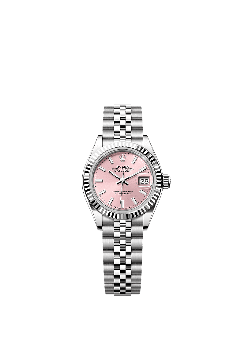 Lady-Datejust, Oyster, 28 мм, сталь Oystersteel и белое золото, Циферблат : Розовый, Rolex