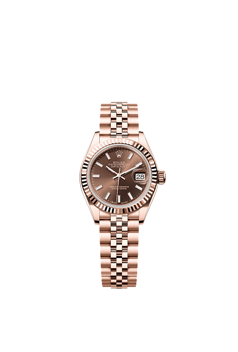 Lady-Datejust, Oyster, 28 mm, Everose-goud, Wijzerplaat : Chocoladebruin, Rolex