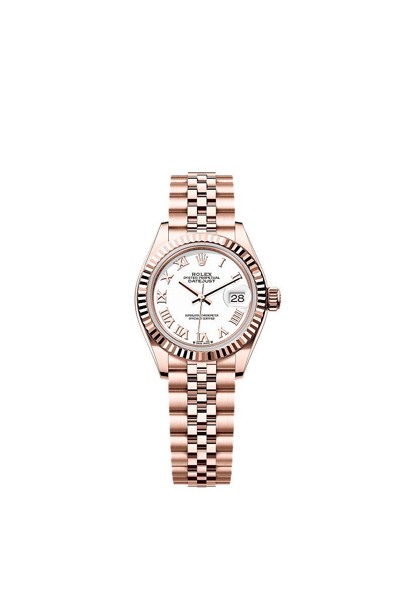 Lady-Datejust, Oyster, 28 mm, Everose-Gold, Zifferblatt : Weiß, Rolex