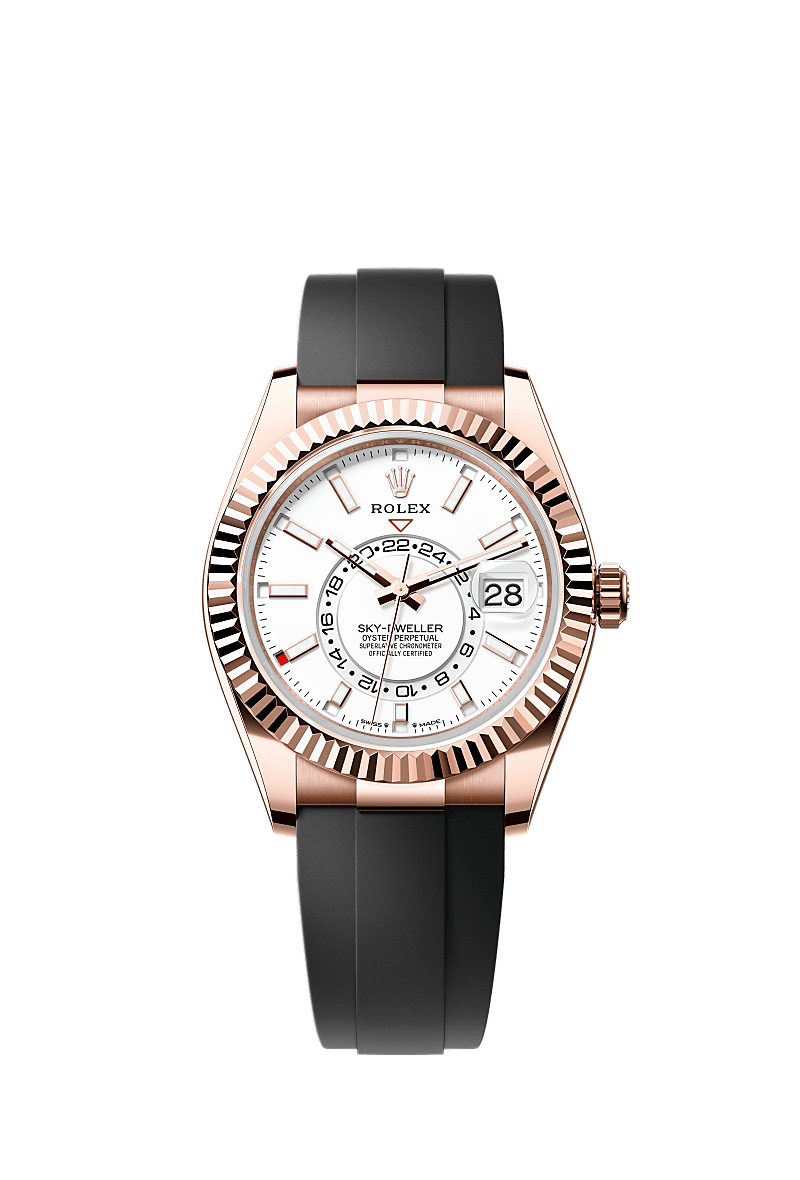 Sky-Dweller, 오이스터, 42mm, 에버로즈 골드, 다이얼 : 인텐스 화이트, Rolex