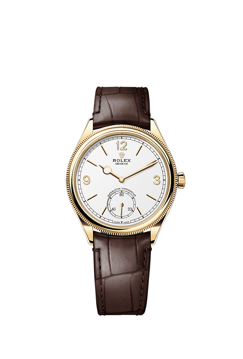 1908, 39 mm, 18 kt sarı altın, cilalı yüzey, Kadran : Yoğun beyaz, Rolex