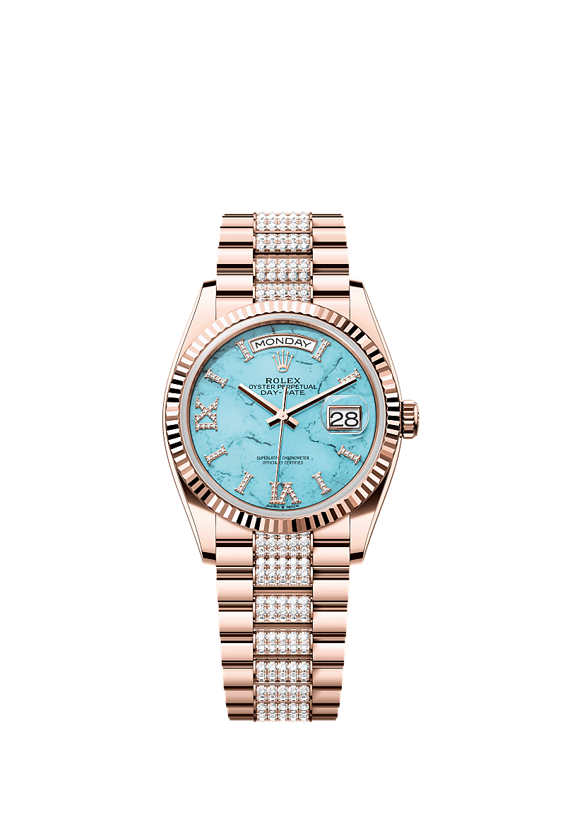 Rolex Day Date 36 watch 18 ct Everose gold m128235 0065
