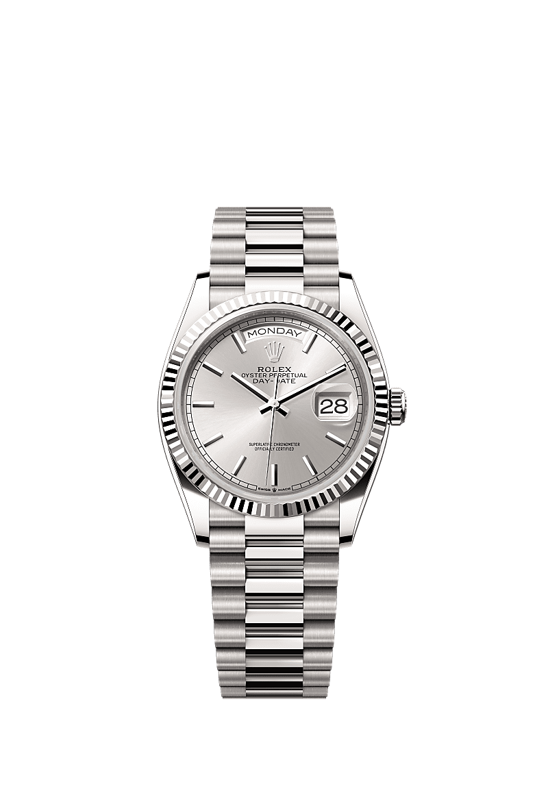 Rolex Day Date 36 watch 18 kt white gold m128239 0005