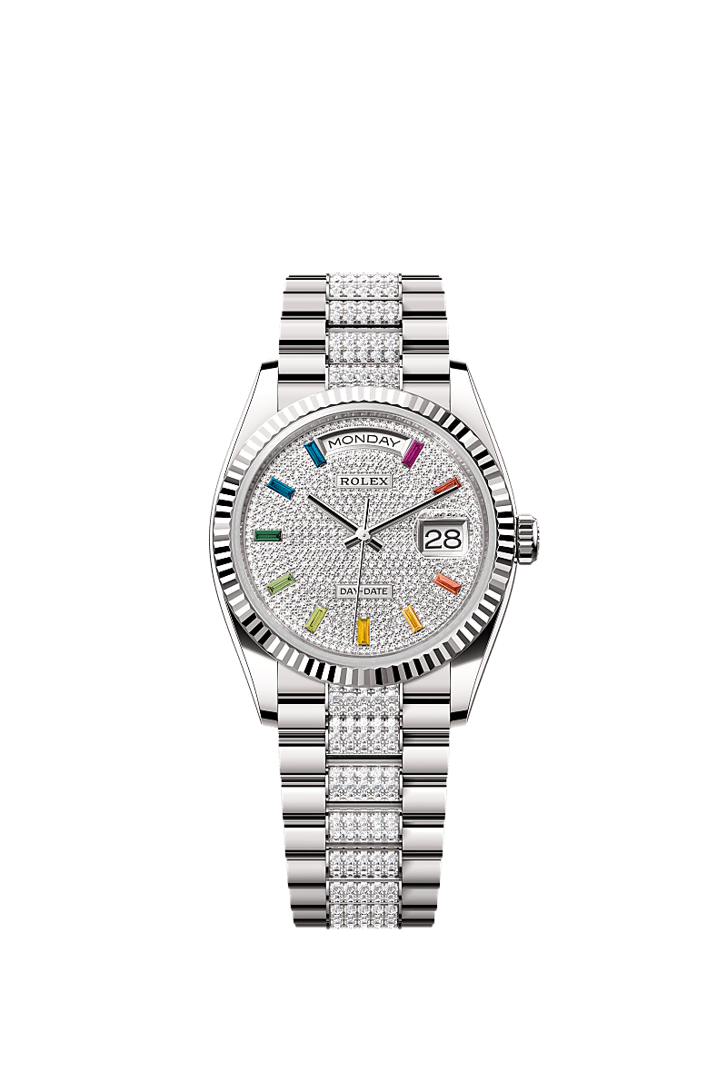 Rolex Day Date 36 watch 18 ct white gold m128239 0027
