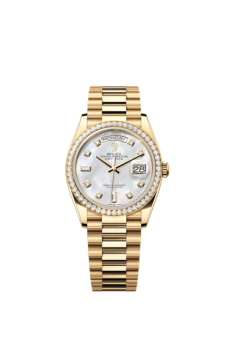 Rolex day date mother of pearl dial top