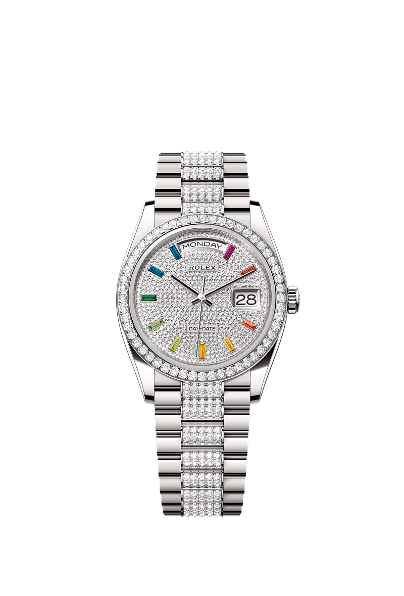 Rolex Day Date 36 watch 18 ct white gold m128349rbr 0012