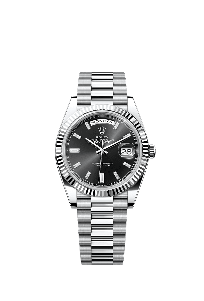 Rolex day date platinum black dial sales
