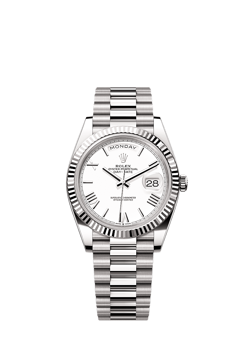 Rolex Day Date 40 watch 18 kt white gold m228239 0046