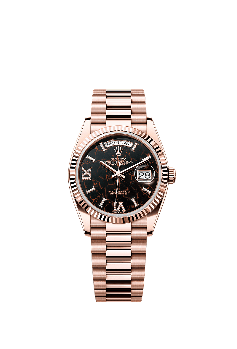 Rolex Day-Date 36 watch: 18 ct Everose gold - m128235-0041