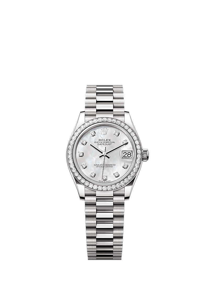ロレックス デイトジャスト 31 ウォッチ：18 ct ホワイトゴールド - m278289rbr-0005